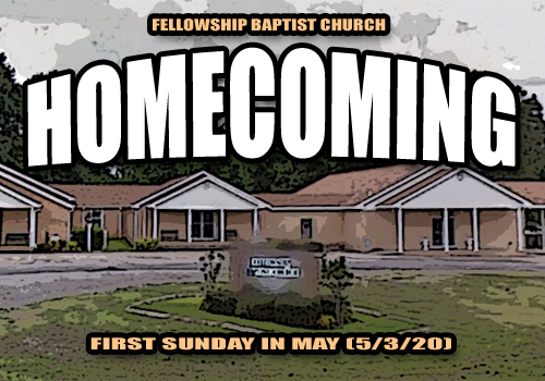 Church Services for Homecoming Sunday, May 3, 2020
